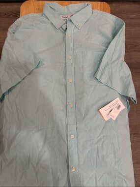 Old Navy Light Aqua Short-Sleeve Button-Down Shirt